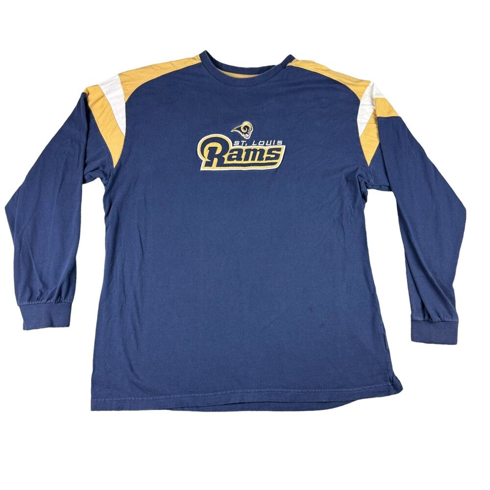 Vintage St Louis Rams Sweater Men's Extra Large Blue Long Sleeve Sports Outdoor